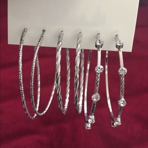 Silver Large hoop Earrings NWOT